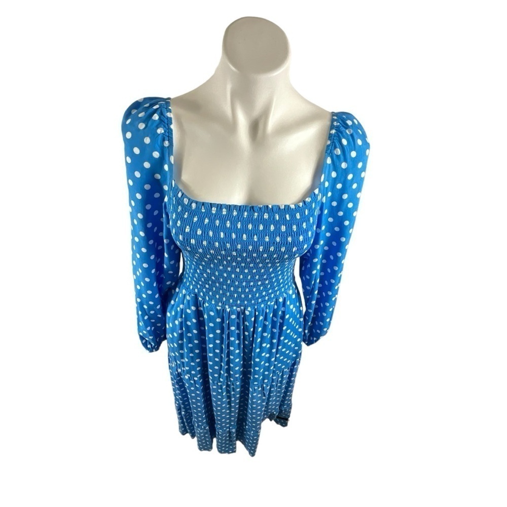 Dolan Anthropologie Left Coast Laney Polka Dot Maxi Dress in Blue and White - Picture 11 of 14